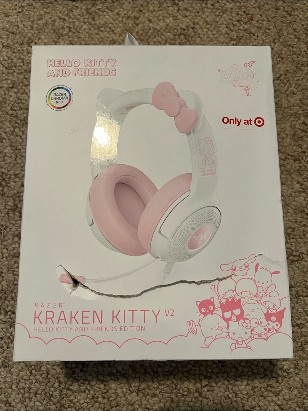 Razer Kraken Kitty V2 Hello Kitty Edition - Pink & White Over-Ear Gaming Headset